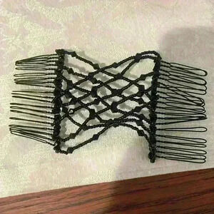 Vintage black elastic hair comb
